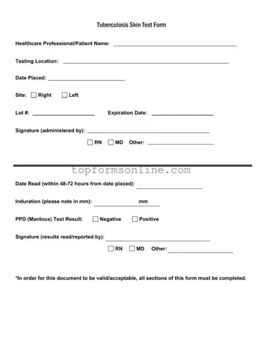 Fill Out a Valid Tb Test Form