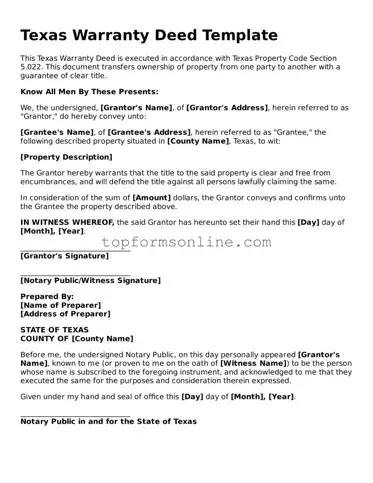 Printable Texas Deed Template