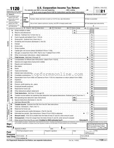 Fill Out a Valid IRS 1120 Form