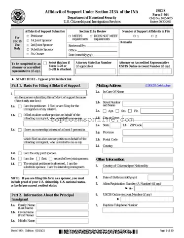 Fill Out a Valid USCIS I-864 Form