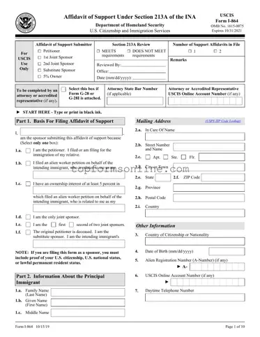 Fill Out a Valid USCIS I-864 Form