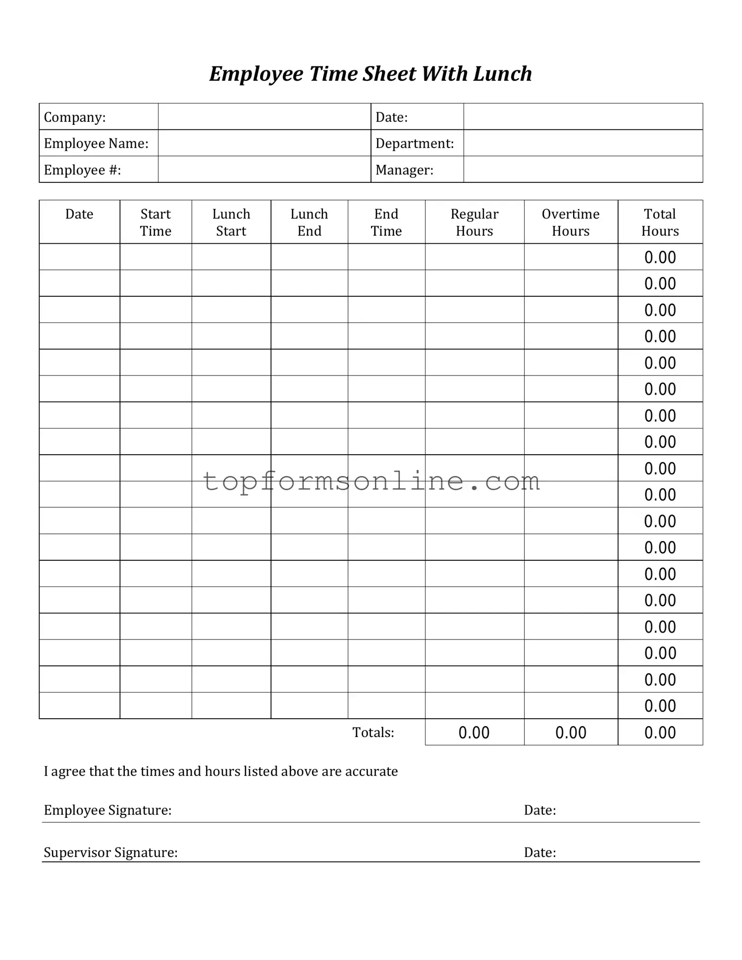 Fill Out a Valid Time Card Form