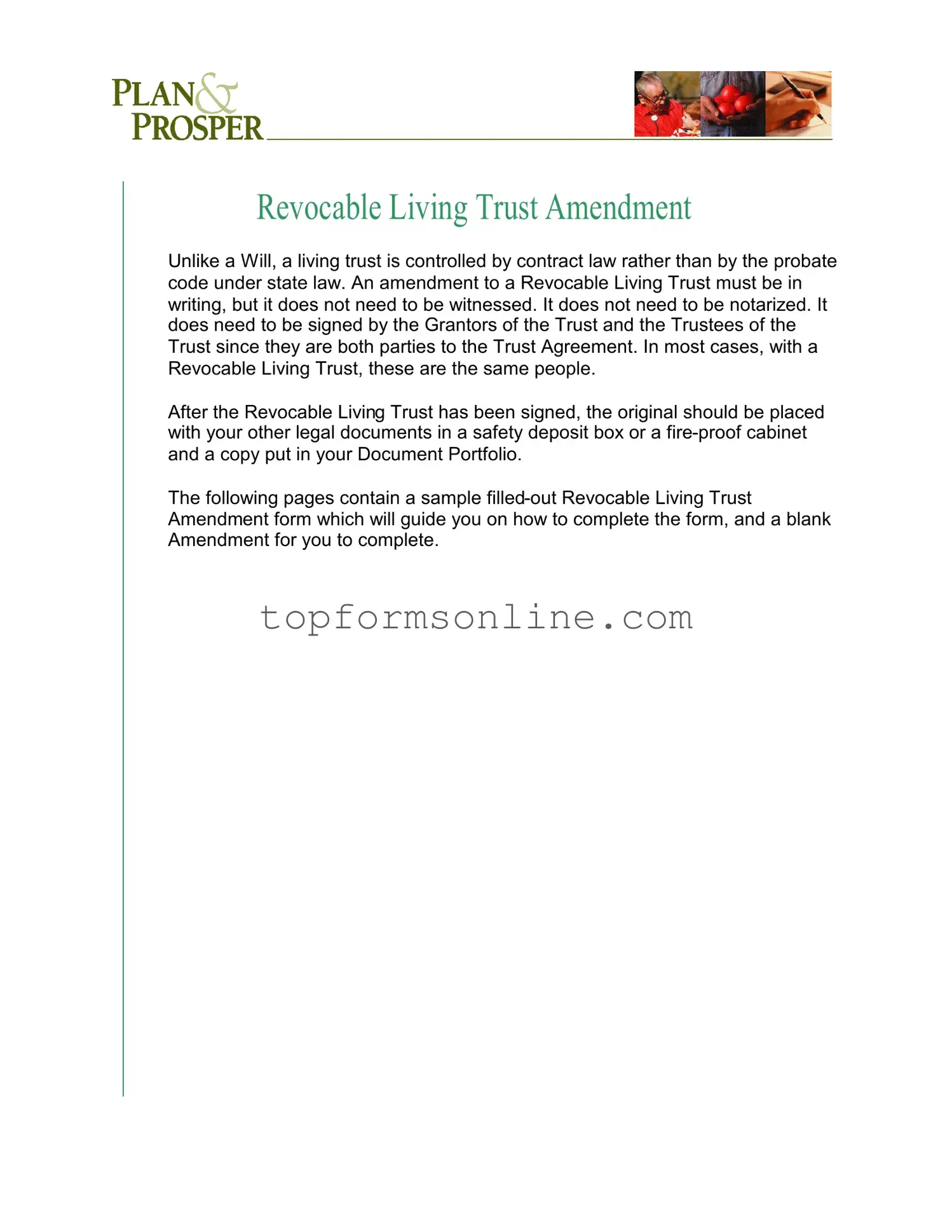 Fill Out a Valid Trust Amendment Form